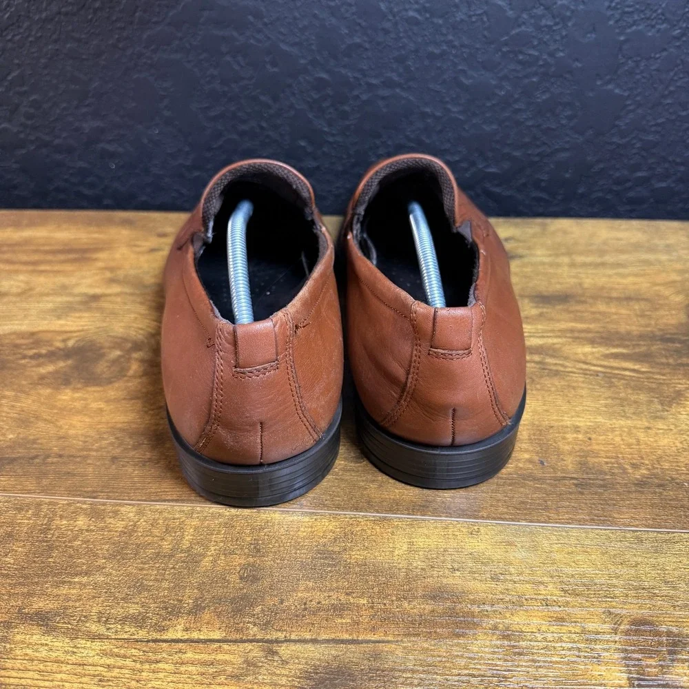 ECCO Helsinki Brown Leather Slip-On‎ Loafers Mens EU 45 US 11-11.5